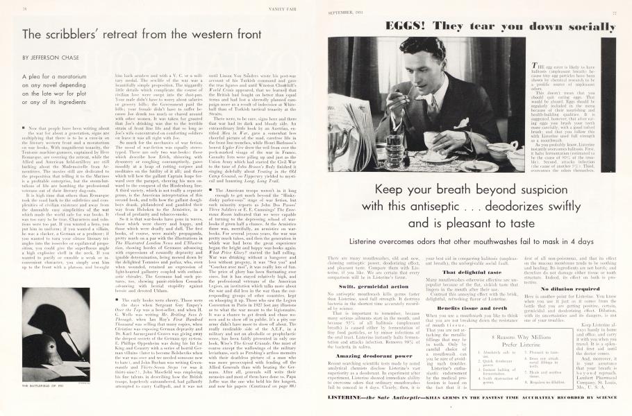 The scribblers' retreat from the western front | Vanity Fair | September 1931