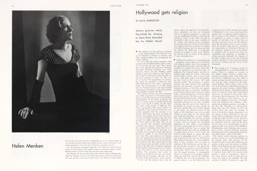 Hollywood gets religion | Vanity Fair | October 1931