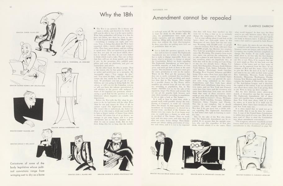 Why the 18th Amendment cannot be repealed | Vanity Fair | November 1931