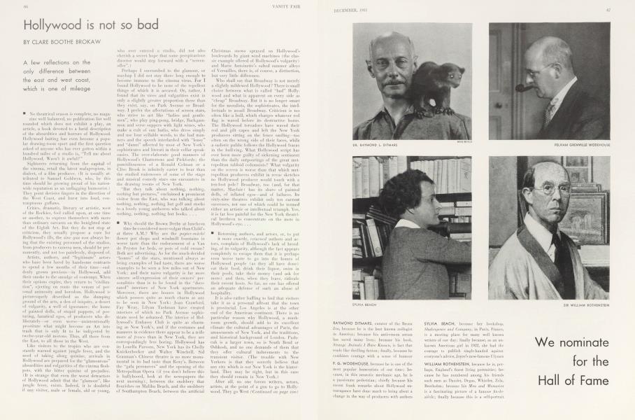 Hollywood is not so bad | Vanity Fair | December 1931