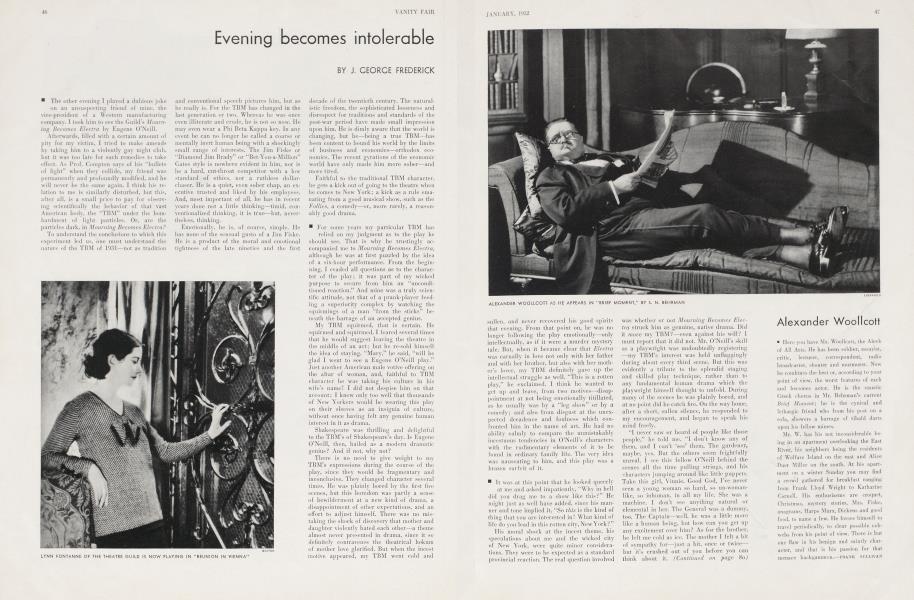 Evening becomes intolerable | Vanity Fair | January 1932