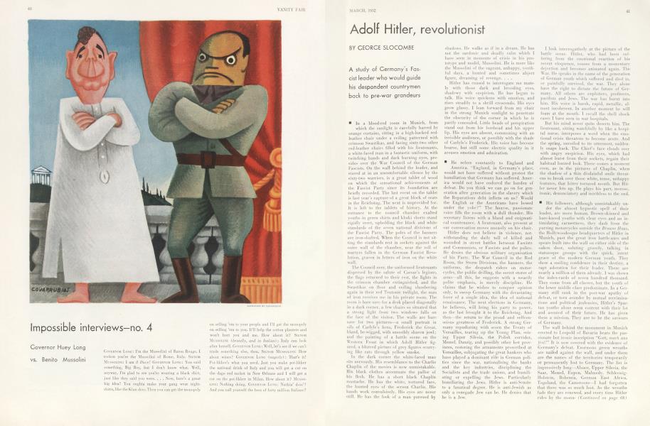 Adolf Hitler, revolutionist | Vanity Fair | March 1932