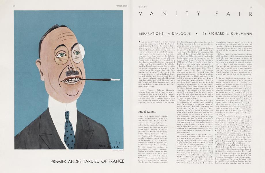 REPARATIONS: A DIALOGUE | Vanity Fair | May 1932