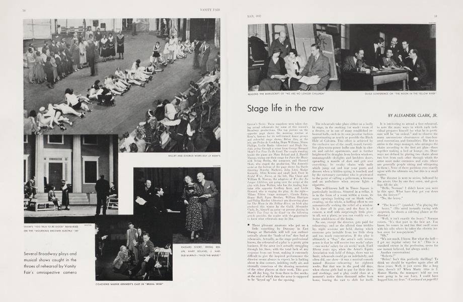 Stage life in the raw | Vanity Fair | May 1932