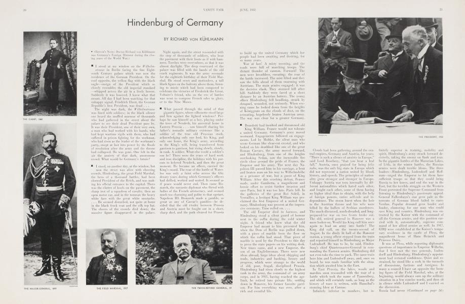 Hindenburg of Germany | Vanity Fair | June 1932