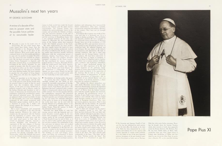 Mussolini's next ten years | Vanity Fair | October 1932