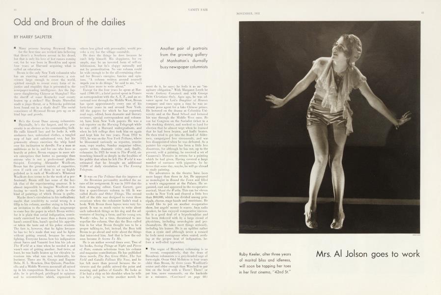 Odd and Broun of the dailies | Vanity Fair | November 1932