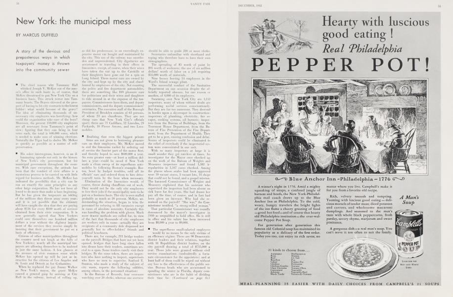New York: the municipal mess | Vanity Fair | December 1932