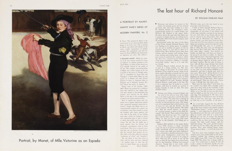 The last hour of Richard Honoré | Vanity Fair | July 1933