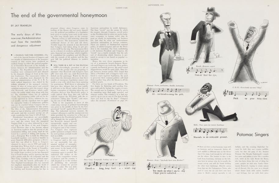 The end of the governmental honeymoon | Vanity Fair | September 1933