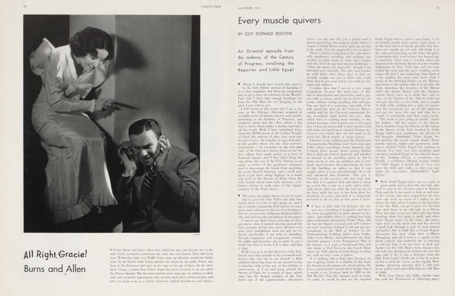 Every muscle quivers | Vanity Fair | October 1933