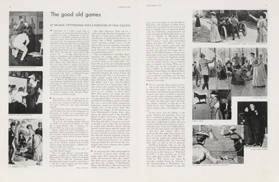 The good old games | Vanity Fair | November 1933