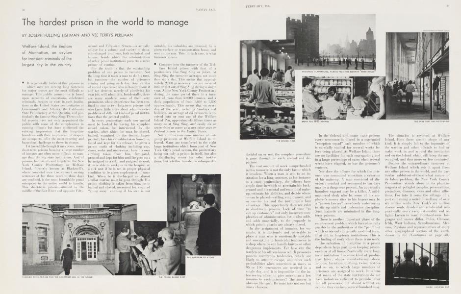 The hardest prison in the world to manage | Vanity Fair | February 1934