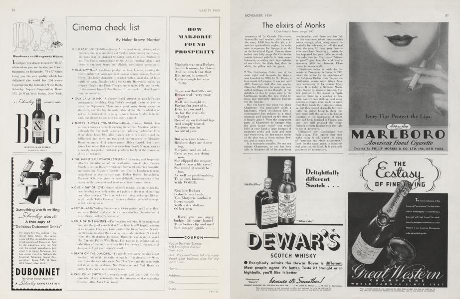Cinema check list | Vanity Fair | November 1934