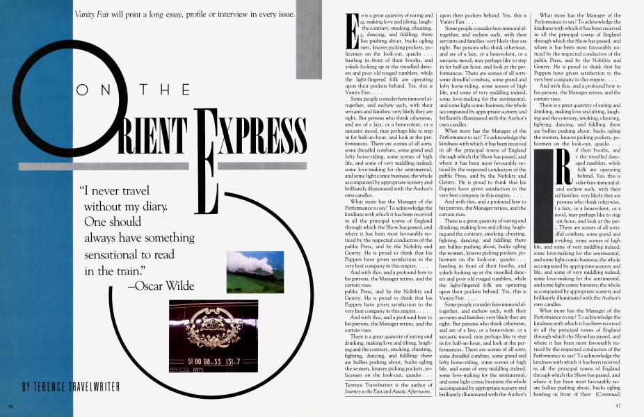 ON THE ORIENT EXPRESS | Vanity Fair | January 1982