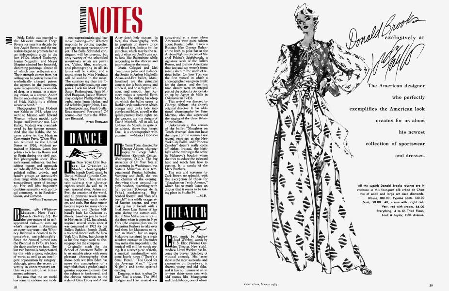 DANCE | Vanity Fair | March 1983