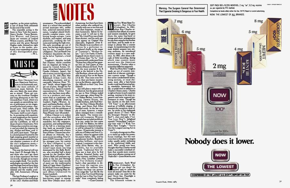 VANITY FAIR NOTES | Vanity Fair | April 1983