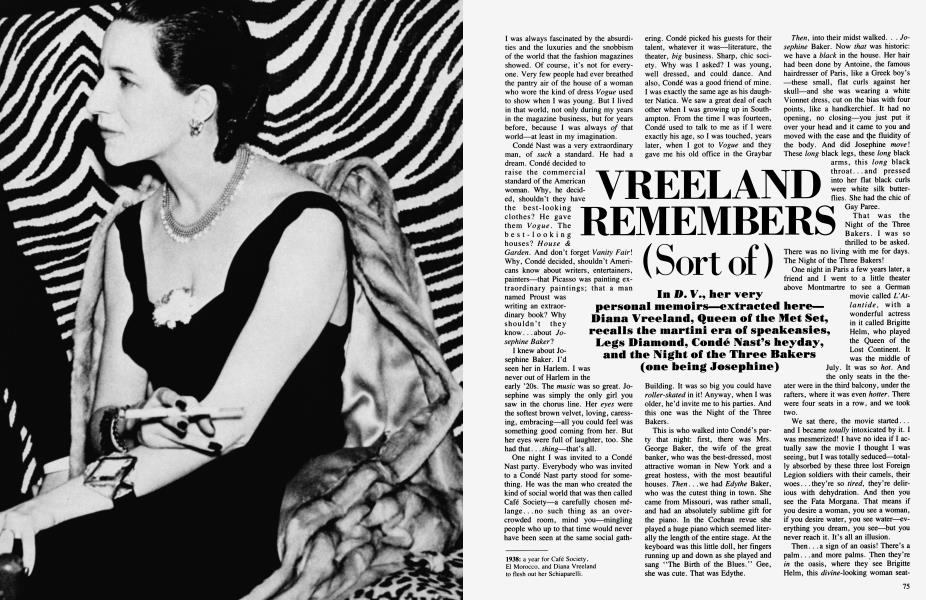 VREELAND REMEMBERS (Sort of) | Vanity Fair | April 1984