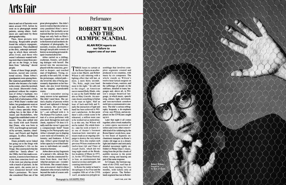 ROBERT WILSON AND THE OLYMPIC SCANDAL | Vanity Fair | June 1984
