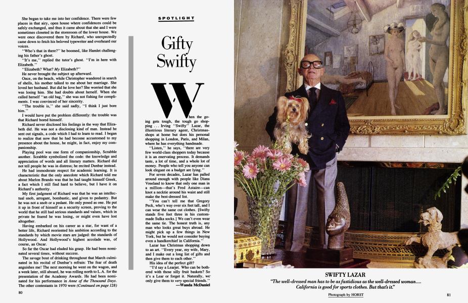 Gifty Swifty | Vanity Fair | December 1984