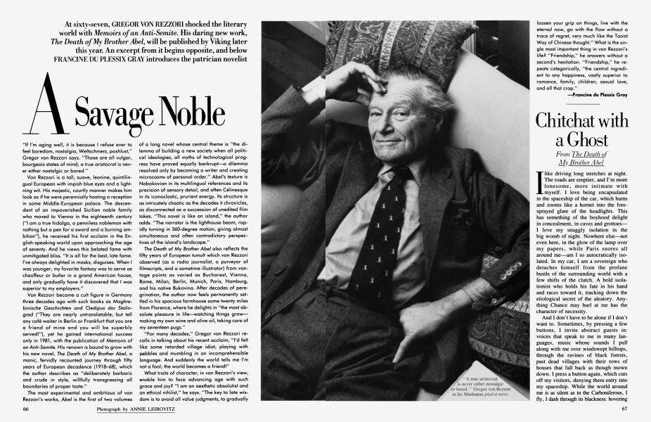 A Savage Noble | Vanity Fair | April 1985