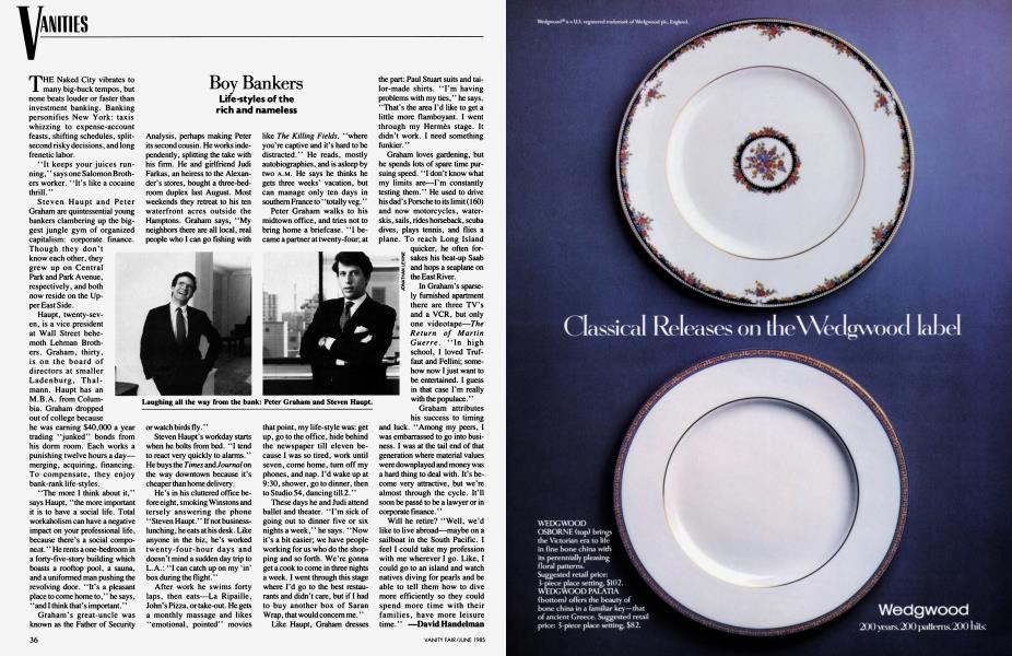 Boy Bankers | Vanity Fair | June 1985