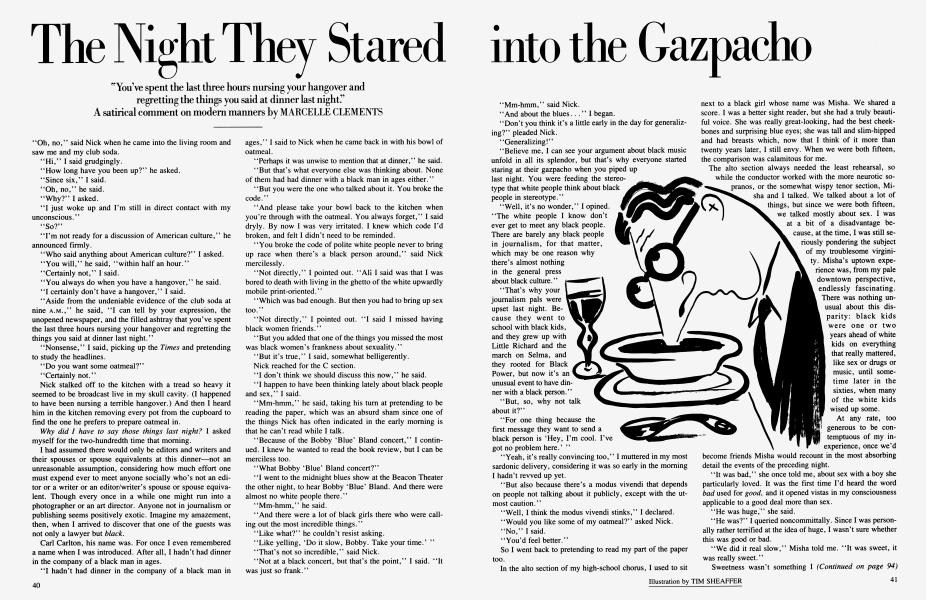 The Night They Stared into the Gazpacho | Vanity Fair | July 1985
