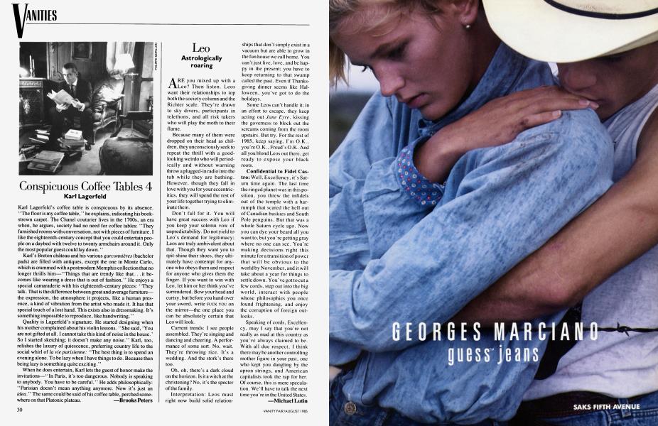 Conspicuous Coffee Tables 4 | Vanity Fair | August 1985