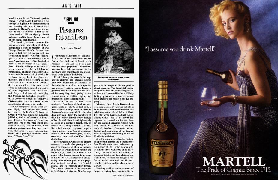 Pleasures Fat and Lean | Vanity Fair | December 1985