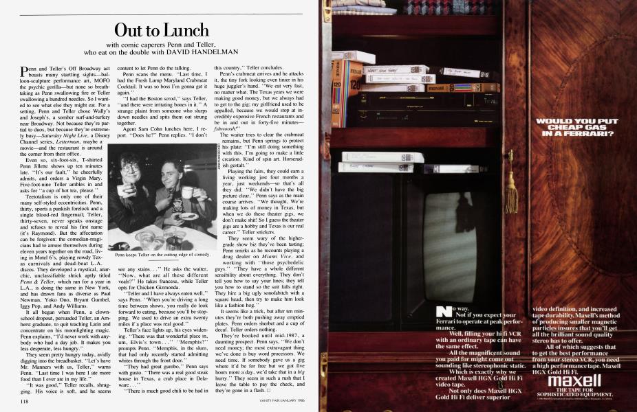 Out to Lunch | Vanity Fair | January 1986