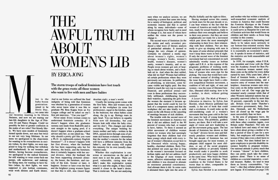 THE AWFUL TRUTH ABOUT WOMEN’S LIB | Vanity Fair | April 1986