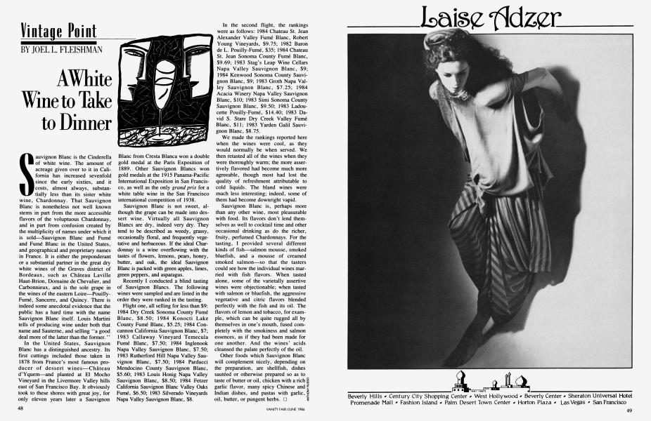 A White Wine to Take to Dinner | Vanity Fair | June 1986