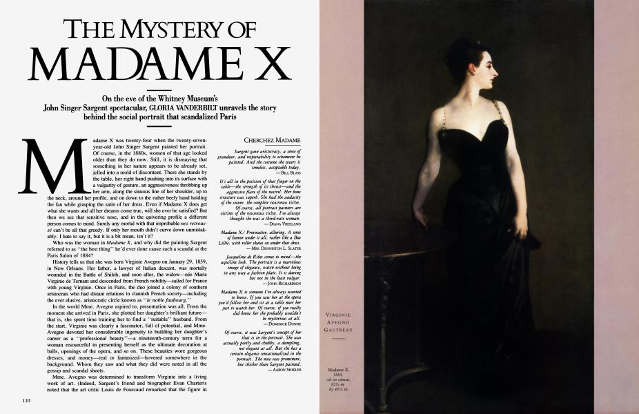 THE MYSTERY OF MADAME X | Vanity Fair | October 1986