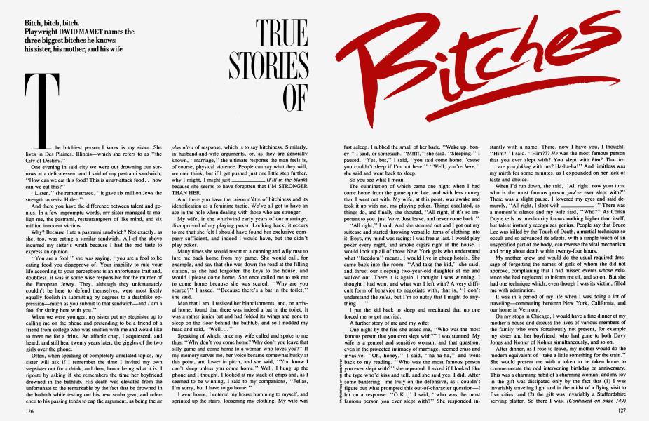 TRUE STORIES OF Bitches | Vanity Fair | December 1986