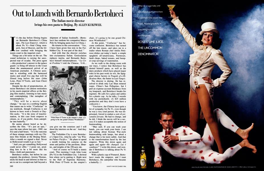 Out to Lunch with Bernardo Bertolucci | Vanity Fair | December 1986
