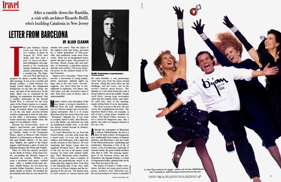 LETTER FROM BARCELONA | Vanity Fair | April 1987