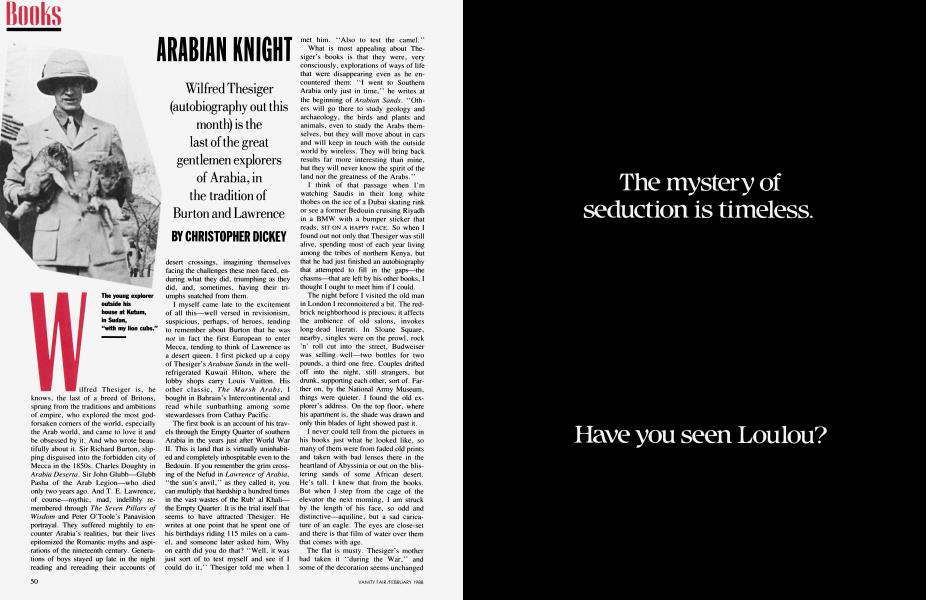 ARABIAN KNIGHT | Vanity Fair | February 1988