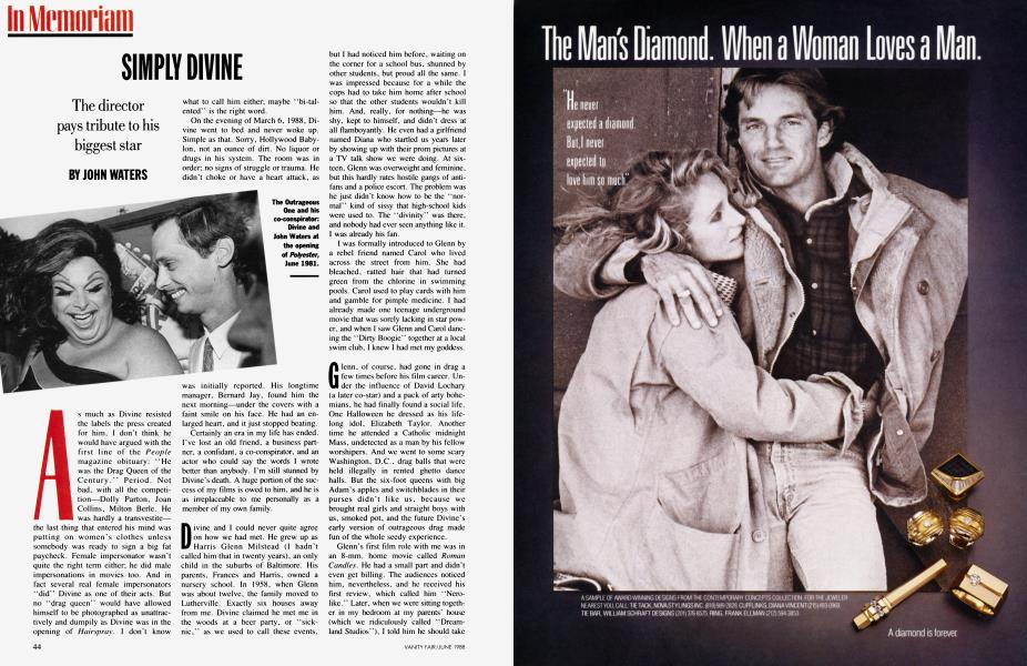 SIMPLY DIVINE | Vanity Fair | June 1988