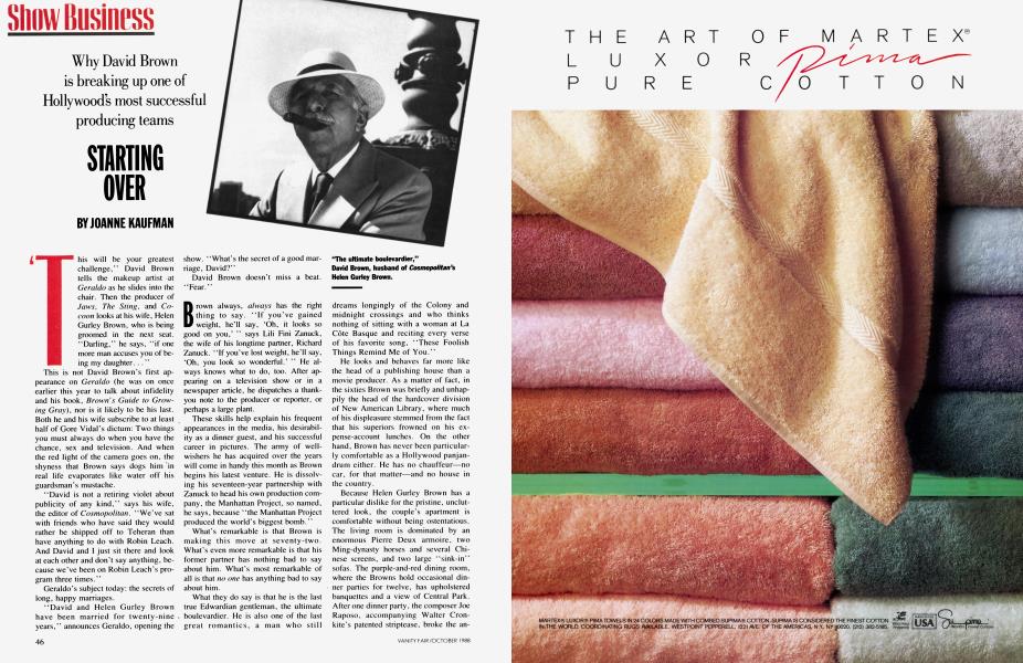 STARTING OVER | Vanity Fair | October 1988