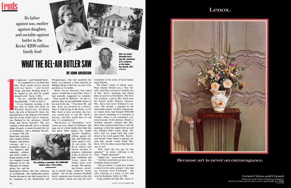 WHAT THE BEL-AIR BUTLER SAW | Vanity Fair | December 1988