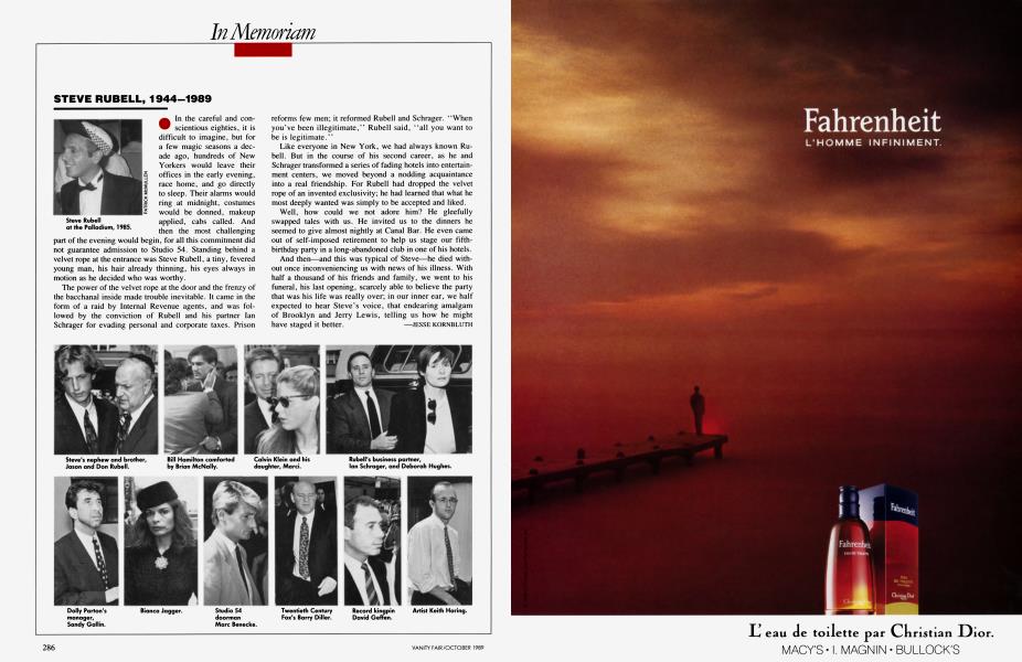 STEVE RUBELL, 1944-1989 | Vanity Fair | October 1989