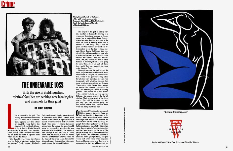 THE UNBEARABLE LOSS | Vanity Fair | August 1991