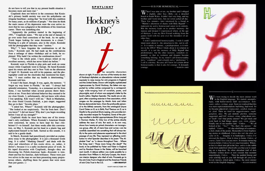 Hockney's ABC | Vanity Fair | October 1991