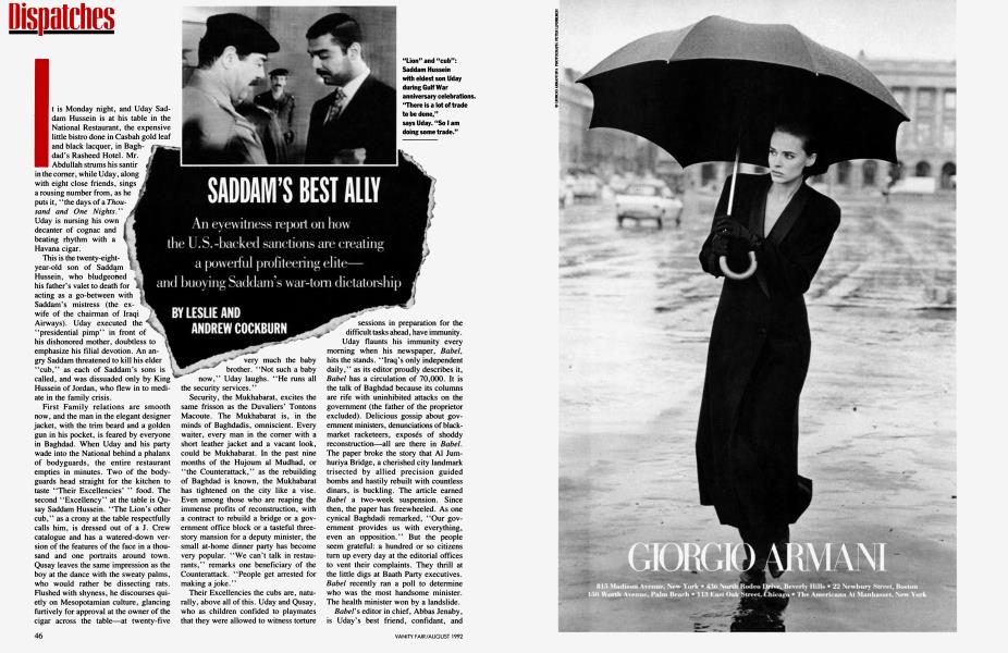 SADDAM'S BEST ALLY | Vanity Fair | August 1992