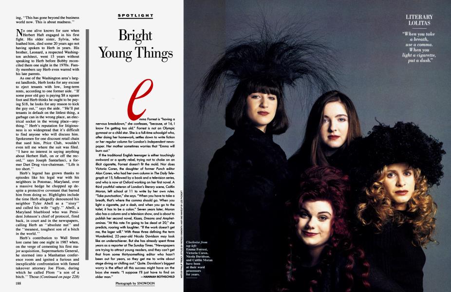 Bright Young Things | Vanity Fair | December 1993
