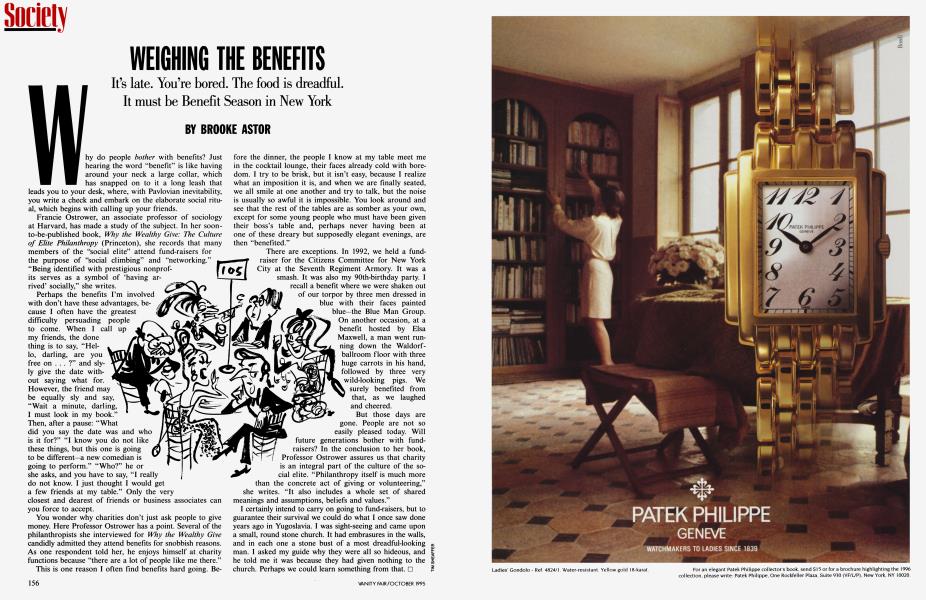 WEIGHING THE BENEFITS | Vanity Fair | October 1995