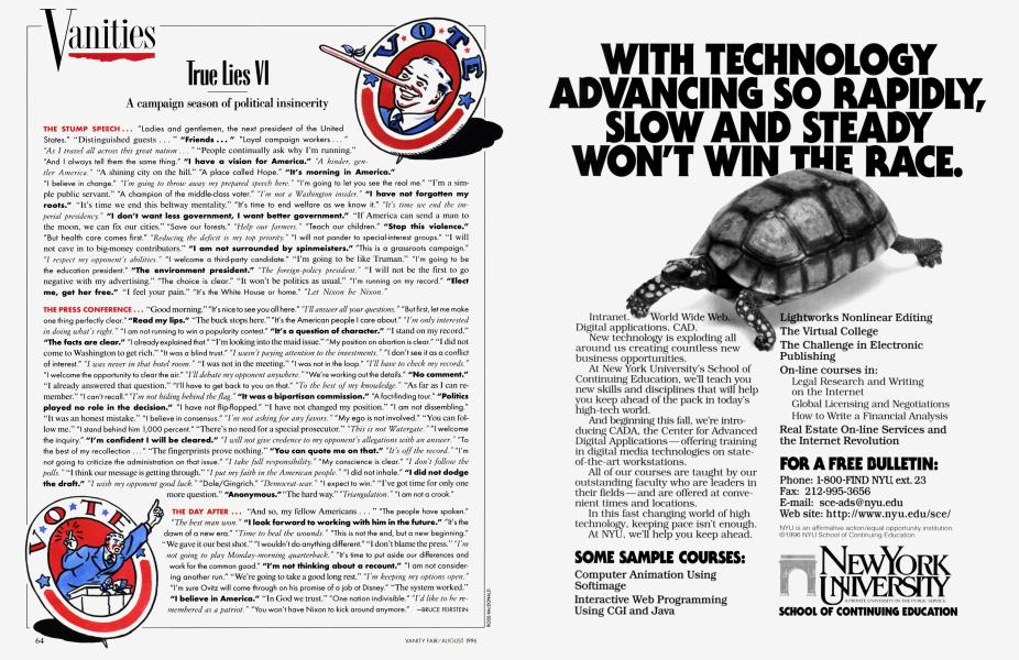 True Lies VI | Vanity Fair | August 1996