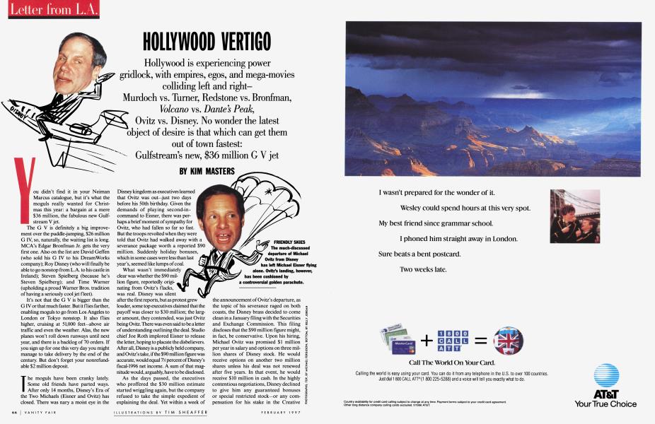 HOLLYWOOD VERTIGO | Vanity Fair | February 1997