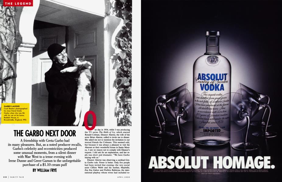 THE GARBO NEXT DOOR | Vanity Fair | April 2000