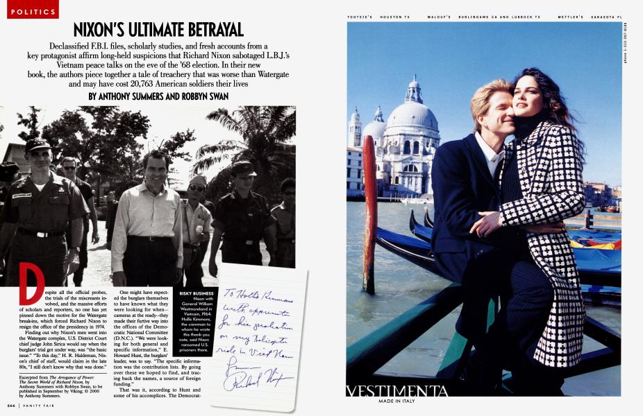 NIXON'S ULTIMATE BETRAYAL | Vanity Fair | September 2000